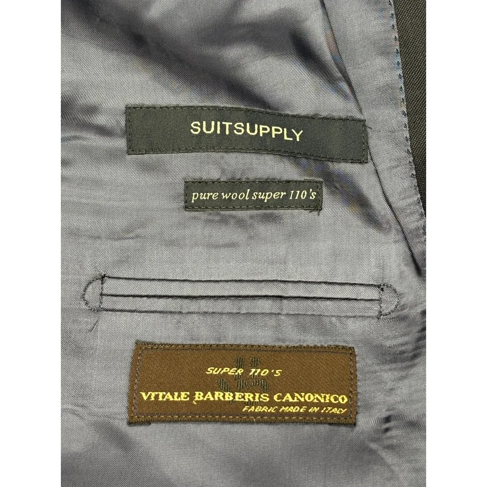 Suitsupply Navy Blue Vitale Barberis Canonico Super 110s Wool Blazer Mens US 48R